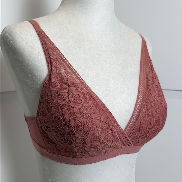 Knix Pink Sorbet Take the Plunge Lace Deep V Bralette Size S - Picture 5 of 15